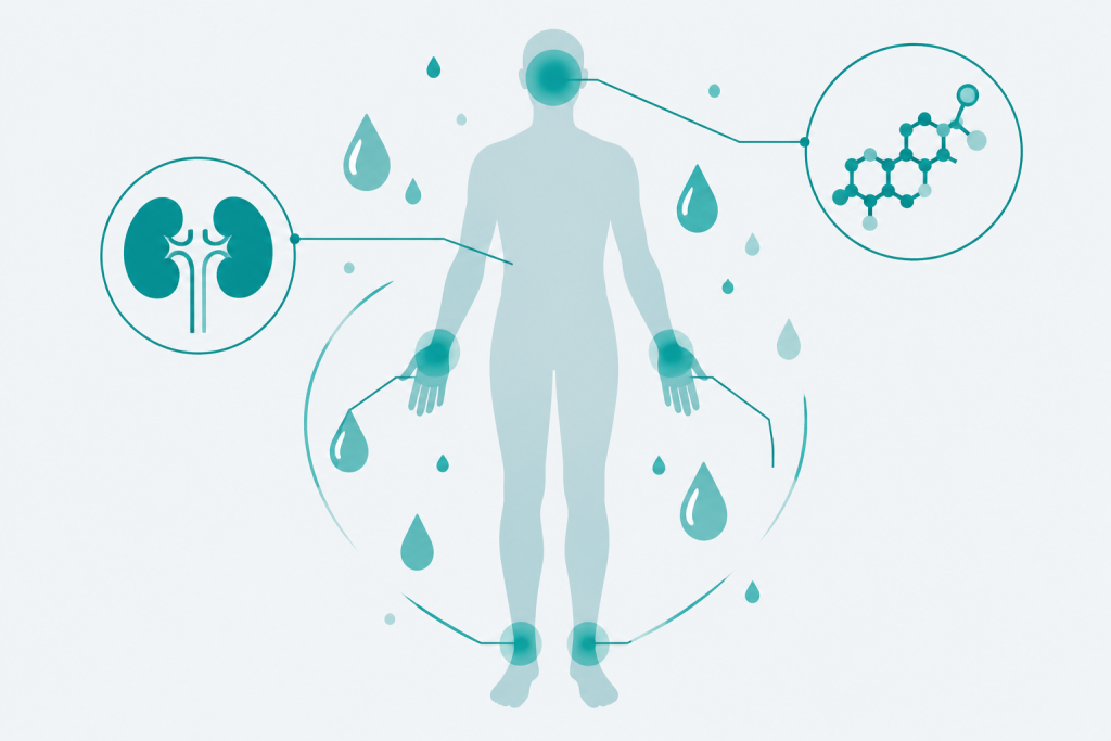 Rétention d'eau sous hormone de croissance : pourquoi ?
